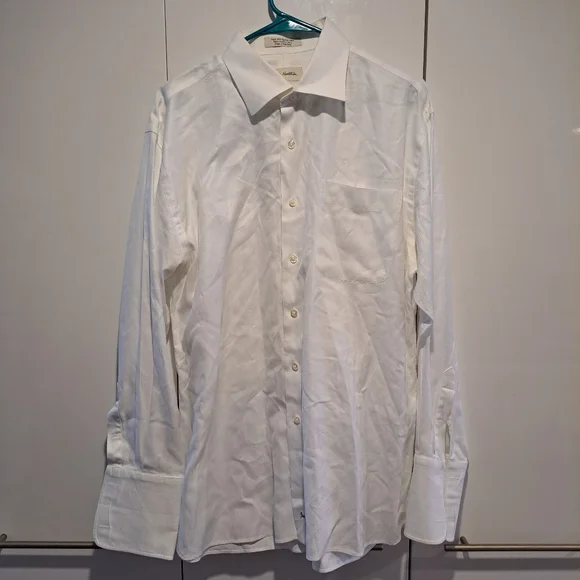 john w nordstrom dress shirt W. Traditional Fit Men Size 17-33 BEIGE Plaid Cotton this shirt is versatile for various occasions JOHN W. NORDSTROM SHIRT BUTTON